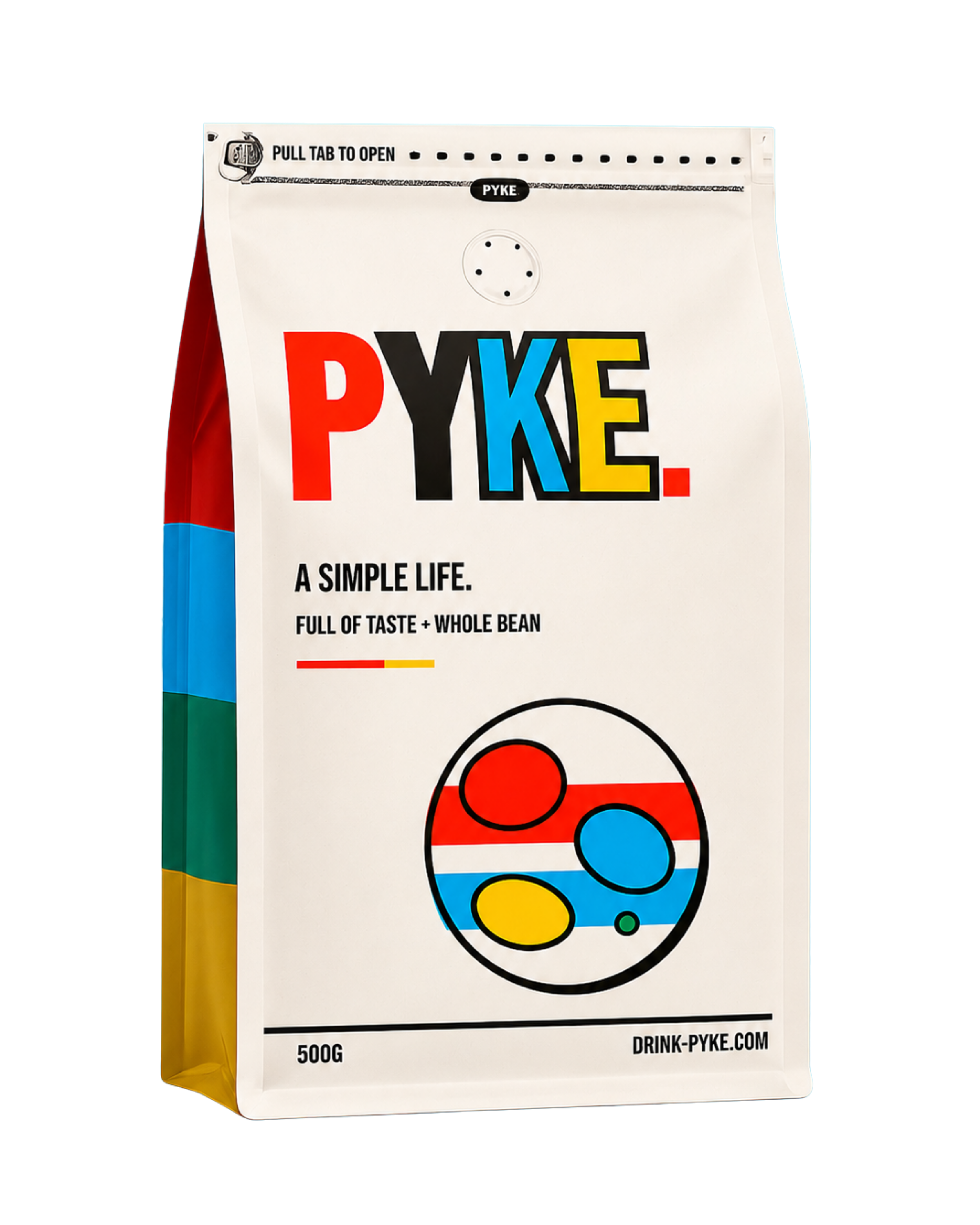 PYKE coffee bag — freshly roasted, whole bean or ground